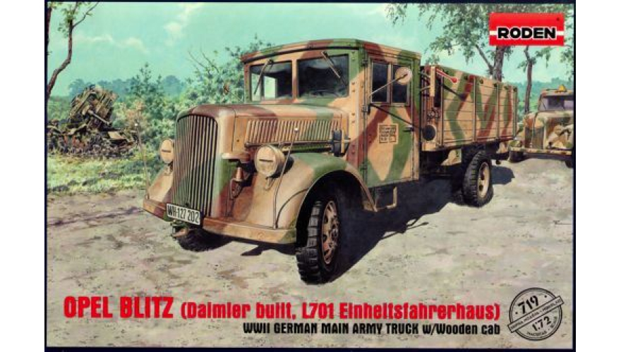      "Opel Blitz" (Daimler built, L701 Einheitsfahrerhaus),  RODEN,  1/72, : Rod719