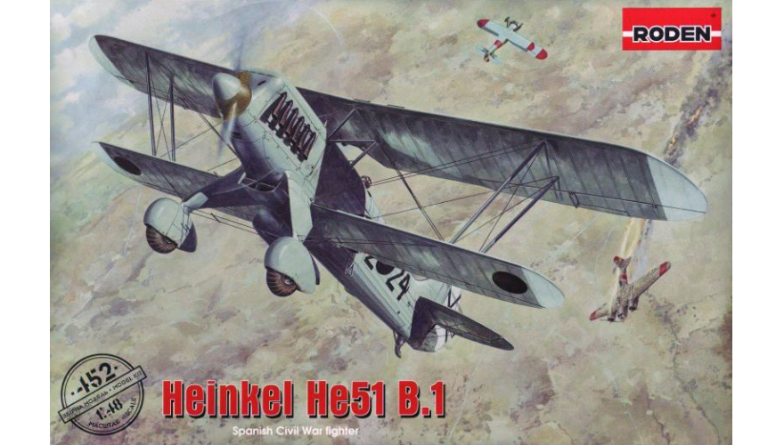     Heinkel He 51B-1,  RODEN,  1/48, : Rod452