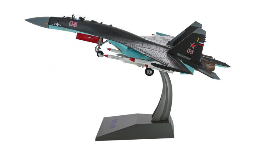       -35 ,  1:48.  47 . Large metal model of a Russian Su-35 fighter airplane, scale 1:48. Length 47 cm.